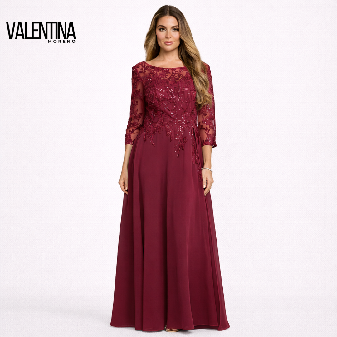 SILVIA™ | Vestido de fiesta con mangas y delicados encajes