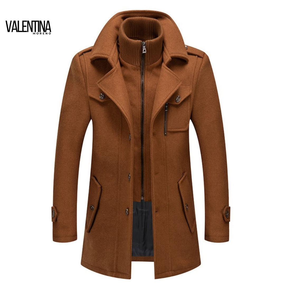 JACKSON™ | Abrigo de invierno mezcla de lana, cuello doble y estilo británico tradicional