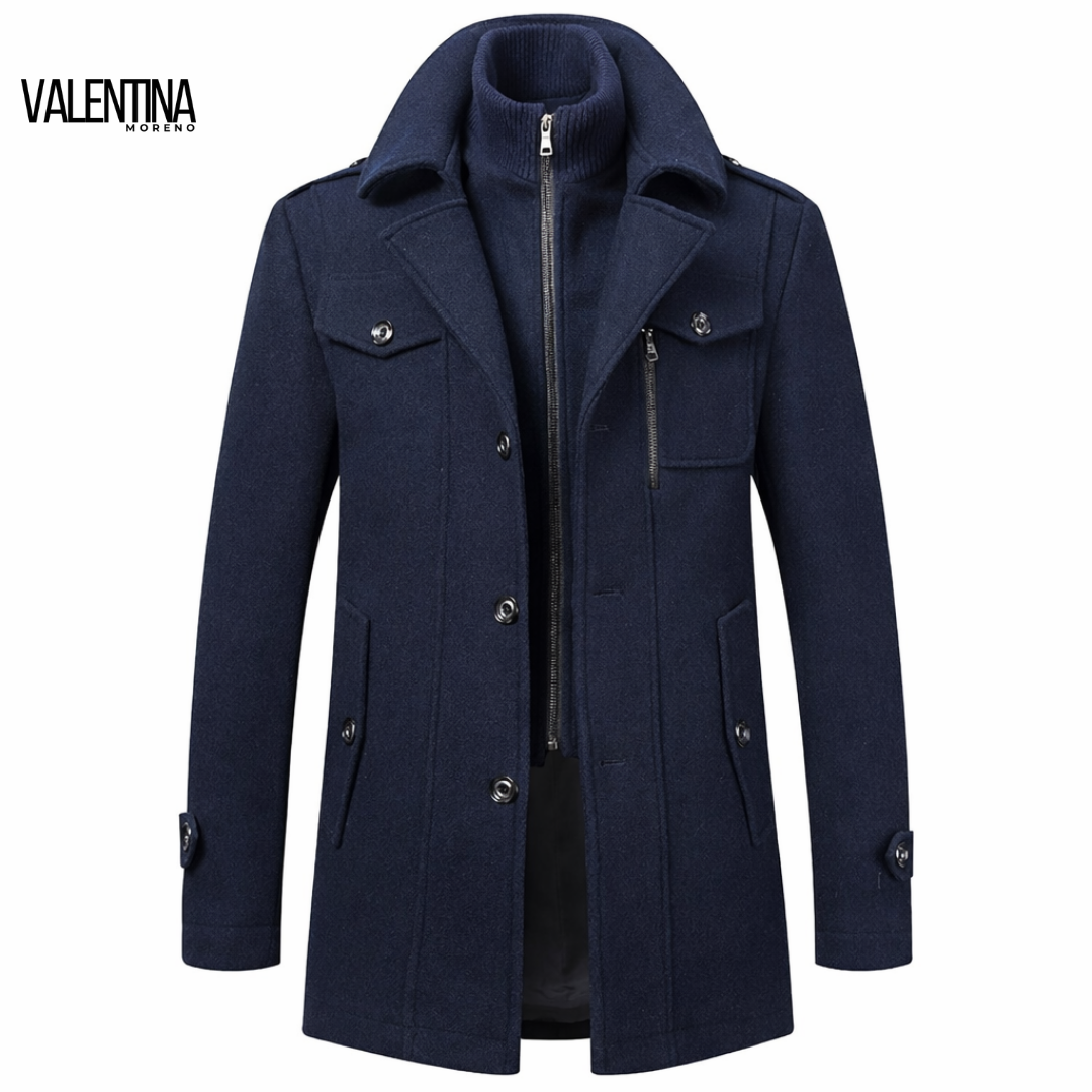 JACKSON™ | Abrigo de invierno mezcla de lana, cuello doble y estilo británico tradicional